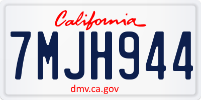 CA license plate 7MJH944