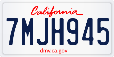 CA license plate 7MJH945