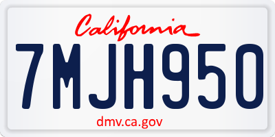 CA license plate 7MJH950