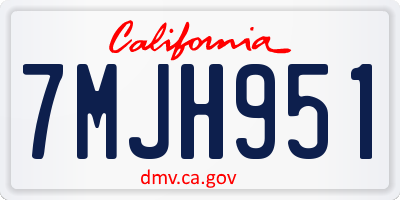 CA license plate 7MJH951