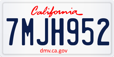 CA license plate 7MJH952