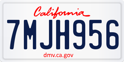 CA license plate 7MJH956