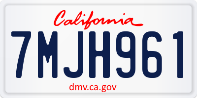 CA license plate 7MJH961