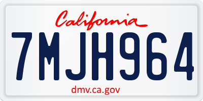 CA license plate 7MJH964