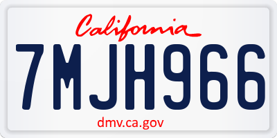 CA license plate 7MJH966