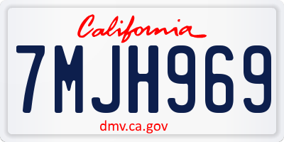 CA license plate 7MJH969