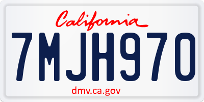 CA license plate 7MJH970