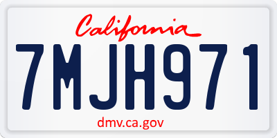 CA license plate 7MJH971