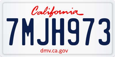 CA license plate 7MJH973