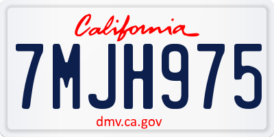 CA license plate 7MJH975