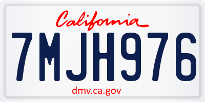 CA license plate 7MJH976
