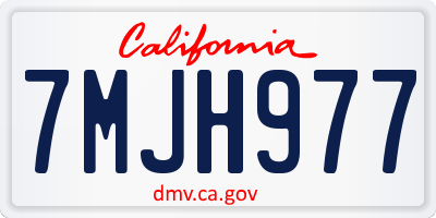 CA license plate 7MJH977