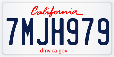 CA license plate 7MJH979