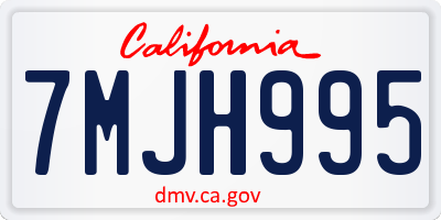 CA license plate 7MJH995