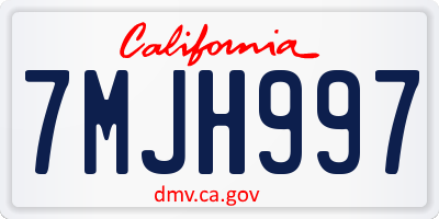 CA license plate 7MJH997