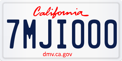 CA license plate 7MJI000