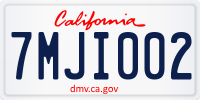 CA license plate 7MJI002