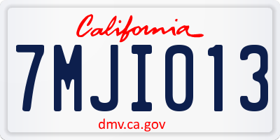 CA license plate 7MJI013