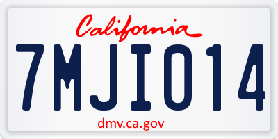 CA license plate 7MJI014