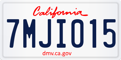CA license plate 7MJI015