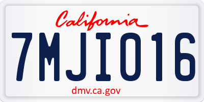 CA license plate 7MJI016
