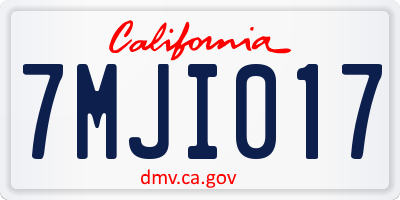 CA license plate 7MJI017