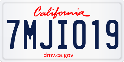CA license plate 7MJI019