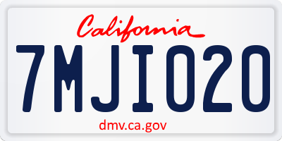 CA license plate 7MJI020