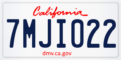 CA license plate 7MJI022