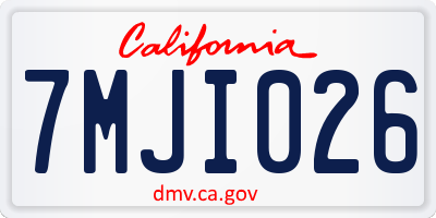 CA license plate 7MJI026