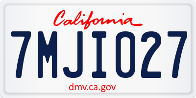 CA license plate 7MJI027