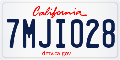 CA license plate 7MJI028