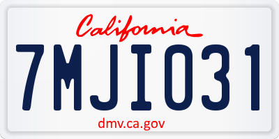 CA license plate 7MJI031