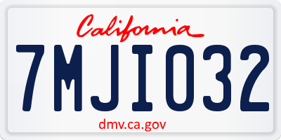 CA license plate 7MJI032
