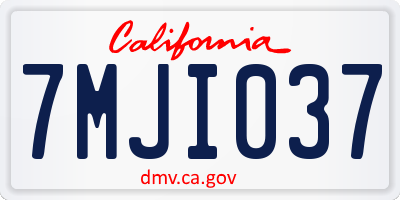 CA license plate 7MJI037
