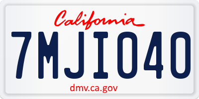 CA license plate 7MJI040