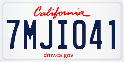 CA license plate 7MJI041