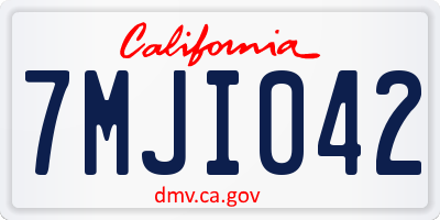 CA license plate 7MJI042