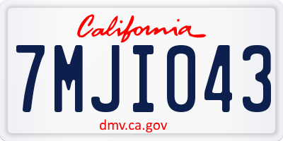 CA license plate 7MJI043