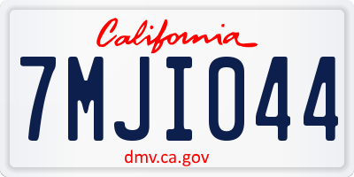 CA license plate 7MJI044