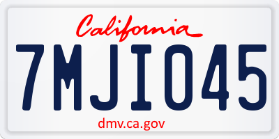 CA license plate 7MJI045