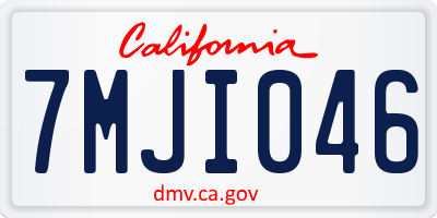CA license plate 7MJI046