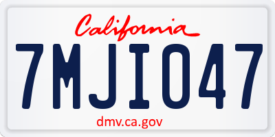 CA license plate 7MJI047