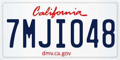 CA license plate 7MJI048