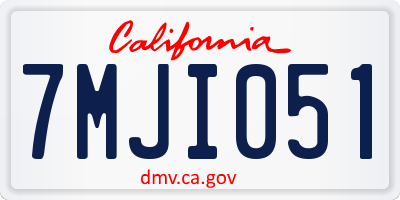 CA license plate 7MJI051