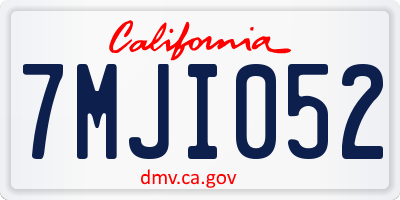 CA license plate 7MJI052
