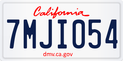 CA license plate 7MJI054