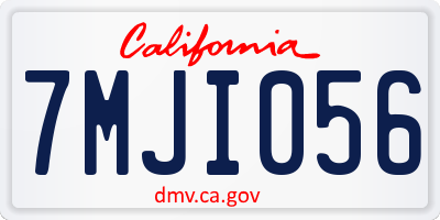 CA license plate 7MJI056