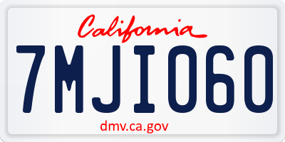 CA license plate 7MJI060