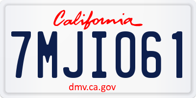 CA license plate 7MJI061